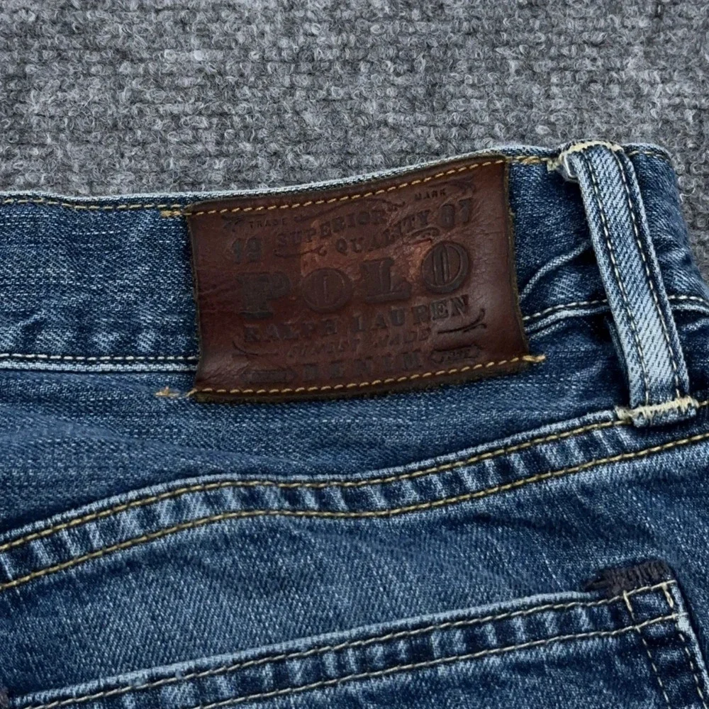 Polo Ralph Lauren 018 Slim Straight Jeans Men 30x32 FITS 31x33 Medium Wash Denim